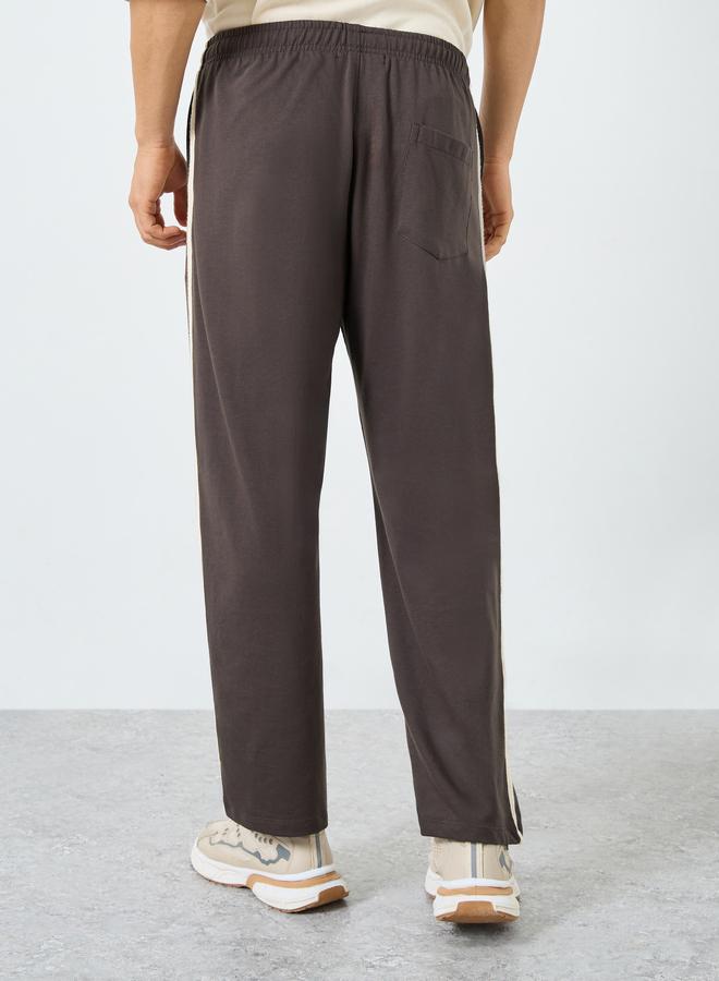 Styli Men Brown Striped Relaxed Joggers - Image 3